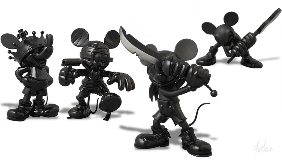 Medicom Bearbrick 2010 Disney Mickey & Minnie Mouse (Black & White)  New!