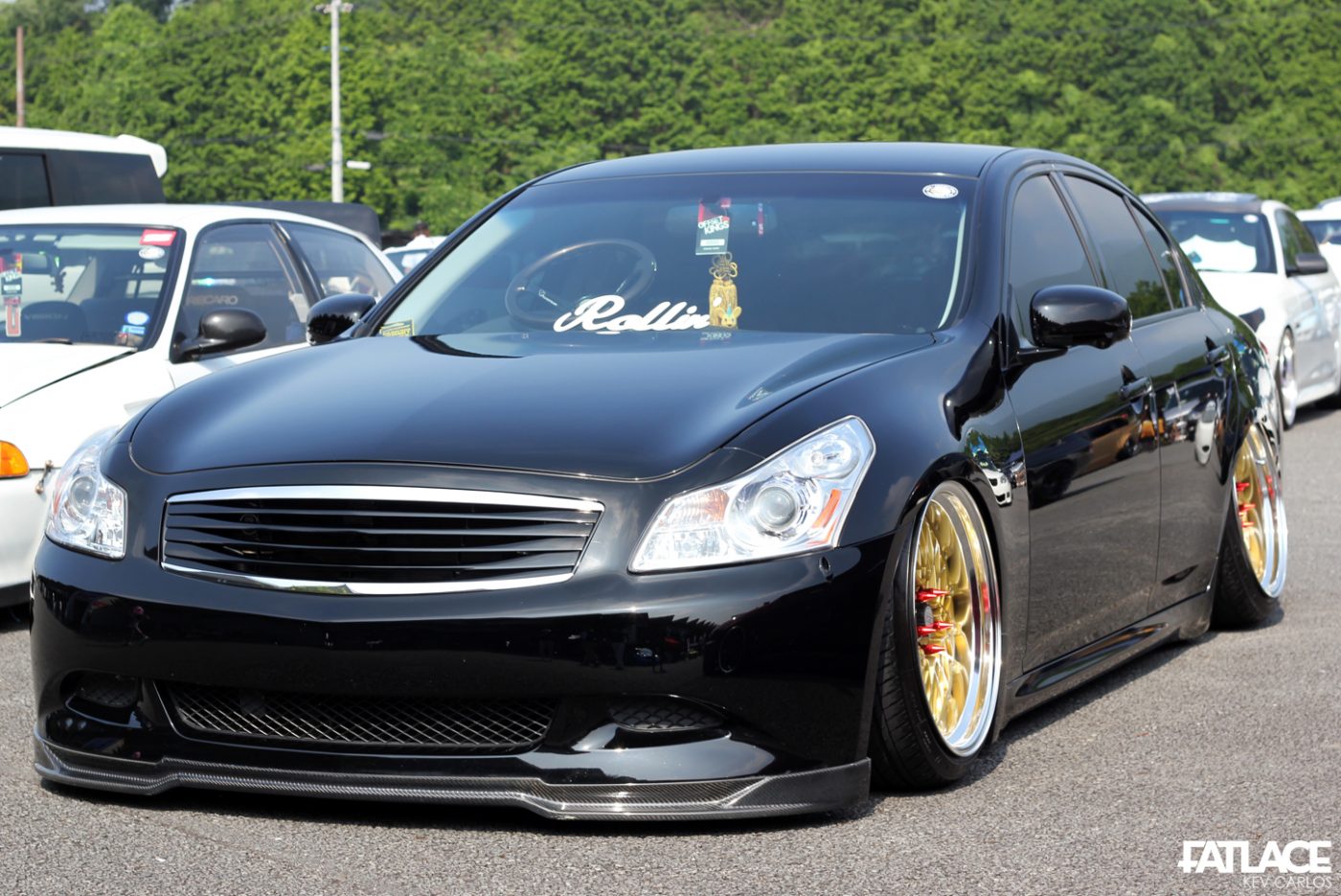 Eisuke Watanabe brought his G35 on SSR Formula mesh 19 x 10’s up front and ...